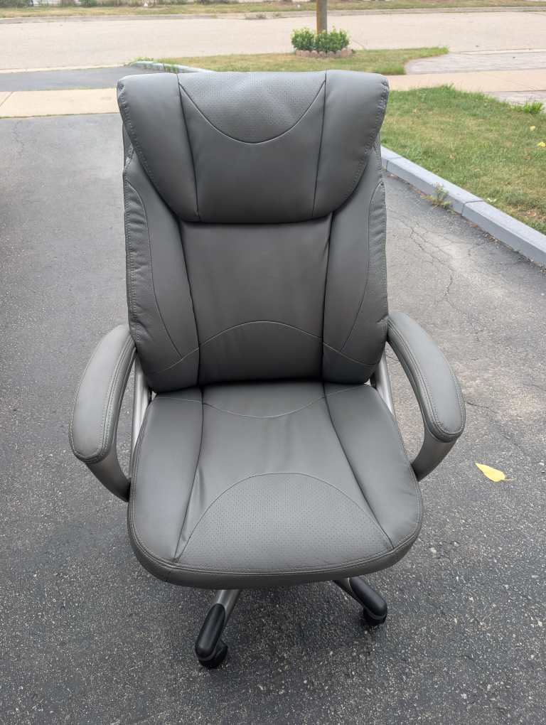 Grey Leather Office Chair