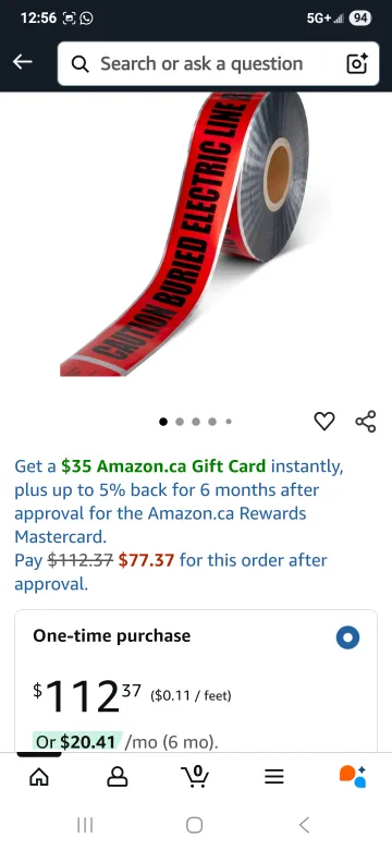 Caution Buried Electric Line Tape thumbnail