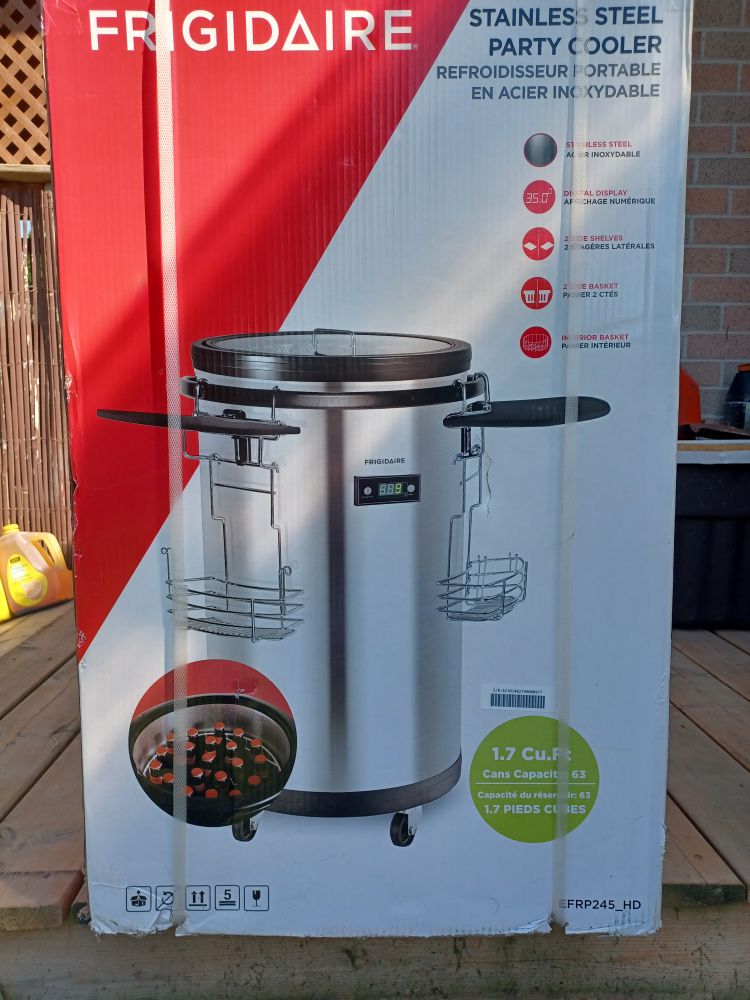Frigidaire Stainless Steel Party Cooler - 63 Can Capacity