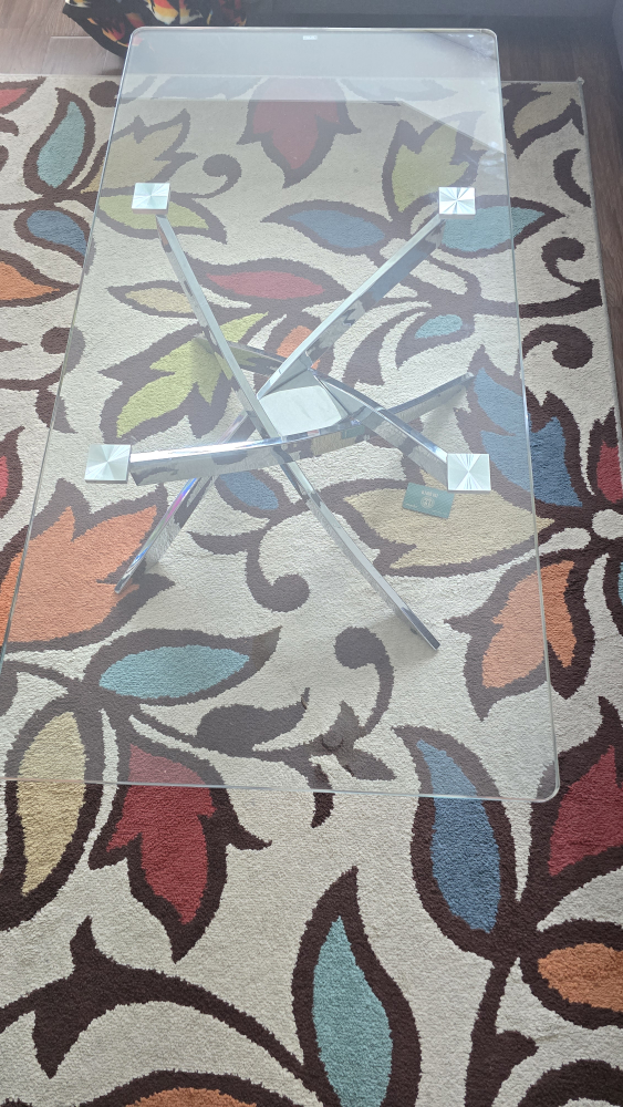 Glass Coffee Table with Chrome Legs