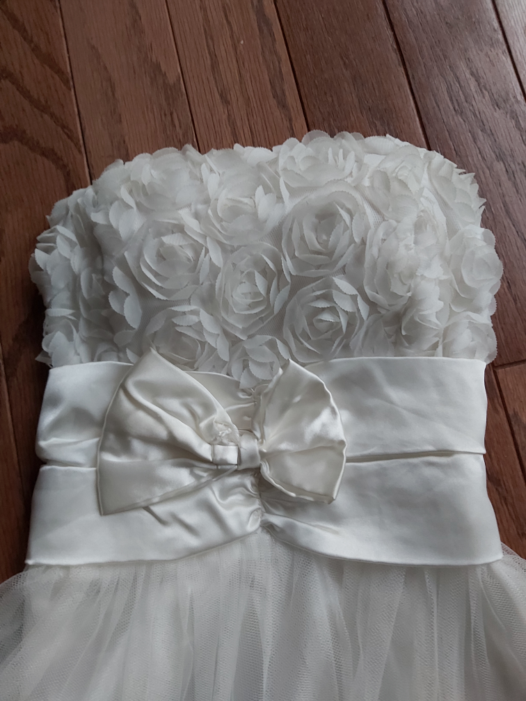 White Strapless Dress with Bow - photo 2