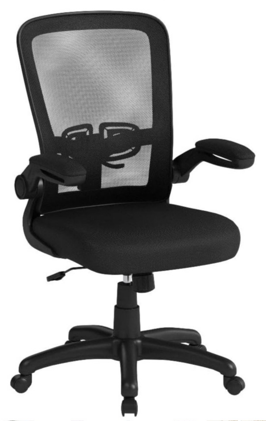 Black Mesh Office Chair with Flip-Up Arms - photo 2