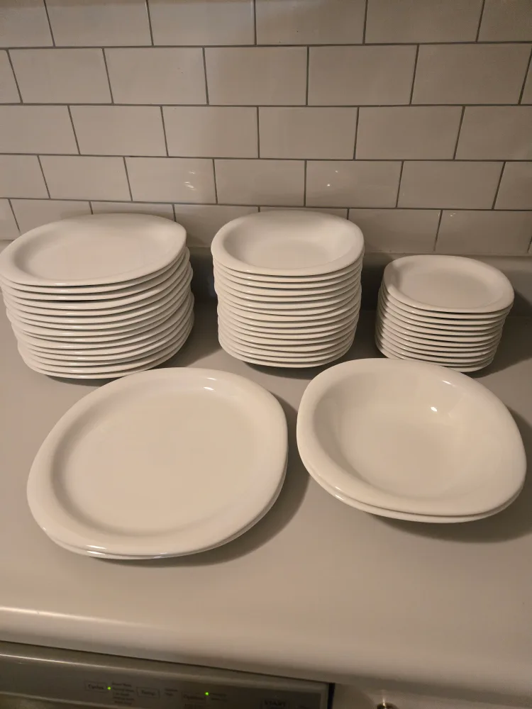 White Dinnerware Set of dishes - plates, bowls & more thumbnail