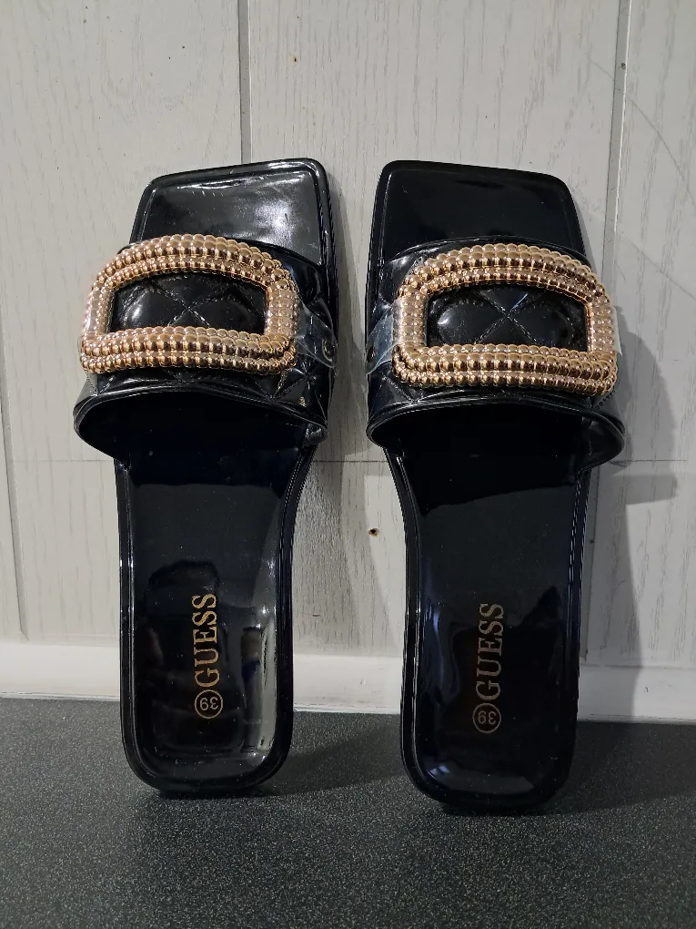 Guess Black Slides - Size 39 thumbnail