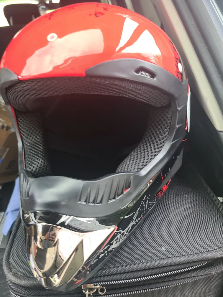 Red Motocross Helmet - Medium thumbnail