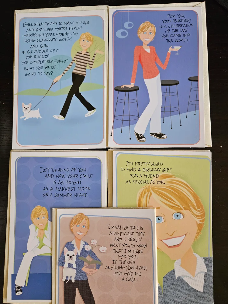 🇨🇦 Ellen DeGeneres Greeting Cards - Set of 6. Mint condition thumbnail