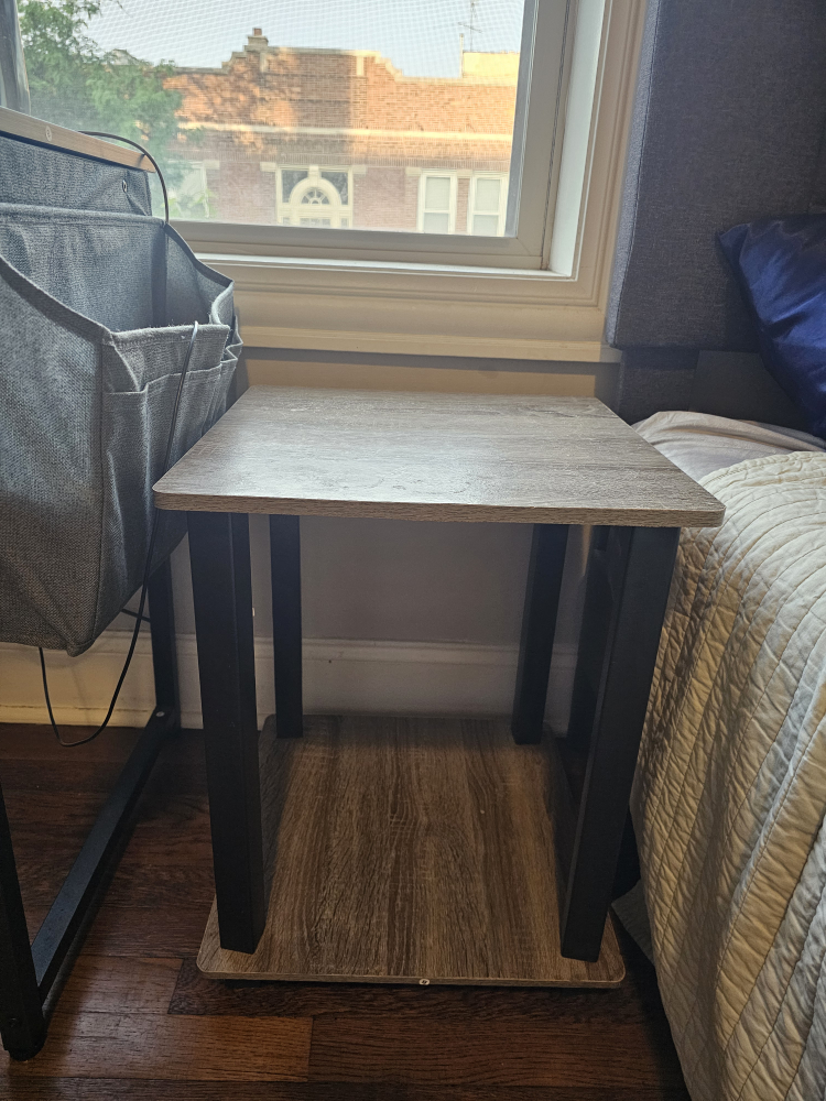 2x Wood End Table Nightstand, 15.6"x15.6"x19.6"