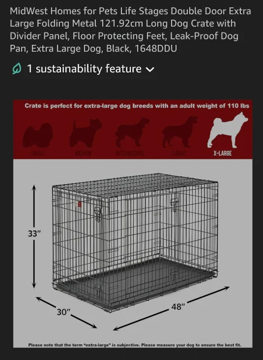 Life Stages Double Door Extra Large Dog Crate thumbnail