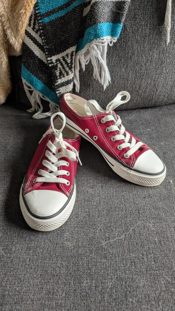 Burgundy Canvas Sneakers thumbnail