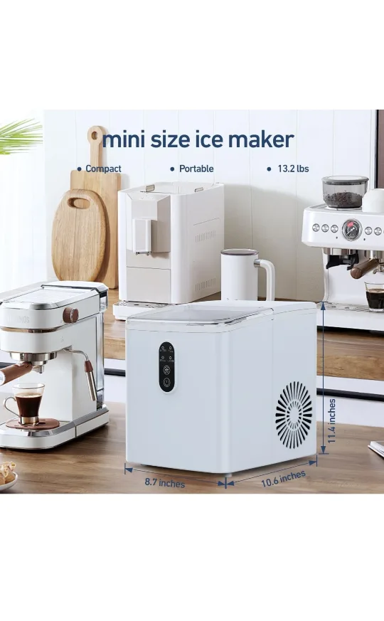 New Countertop Ice Maker 9chewable Cubes Ready 6mins image indicator(2)
