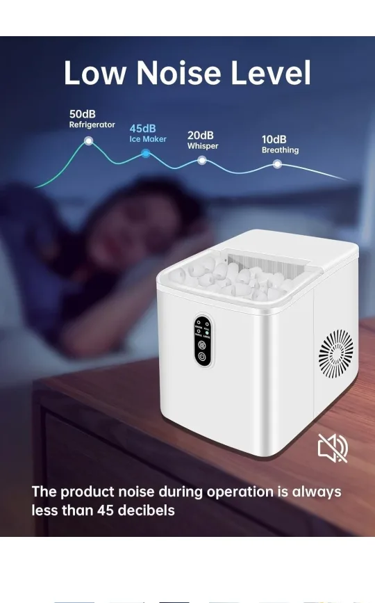 New Countertop Ice Maker 9chewable Cubes Ready 6mins image indicator(4)