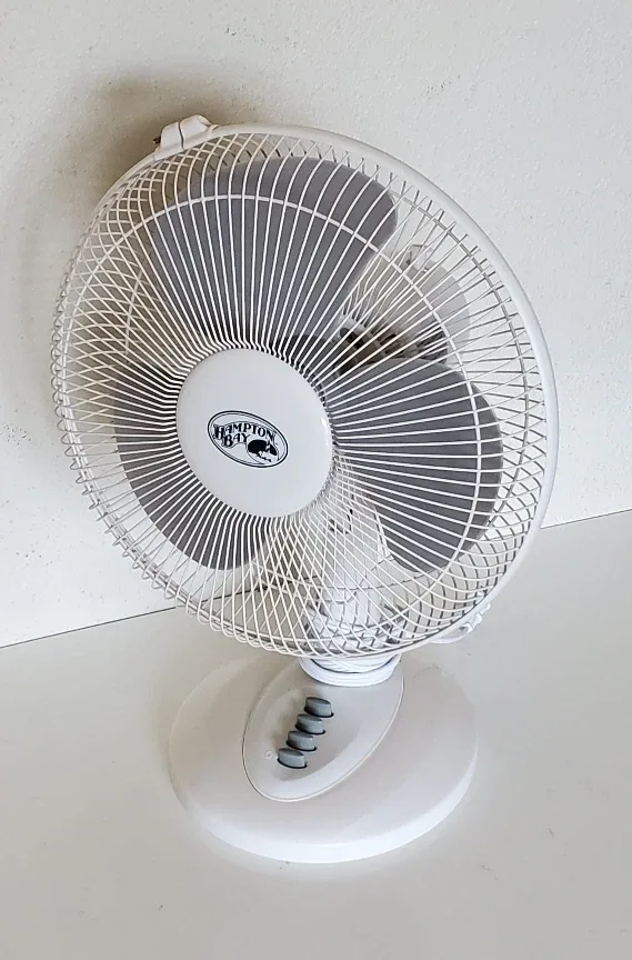 Hampton Bay White Table Fan thumbnail