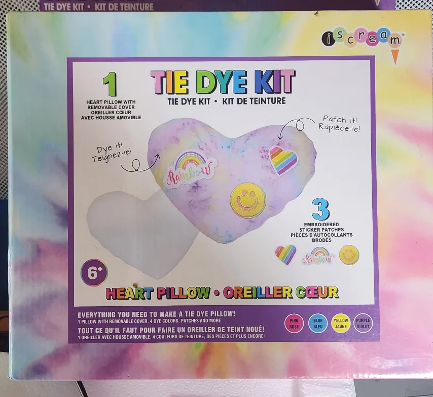 iscream Tie Dye Kit - Heart Pillow - New! thumbnail