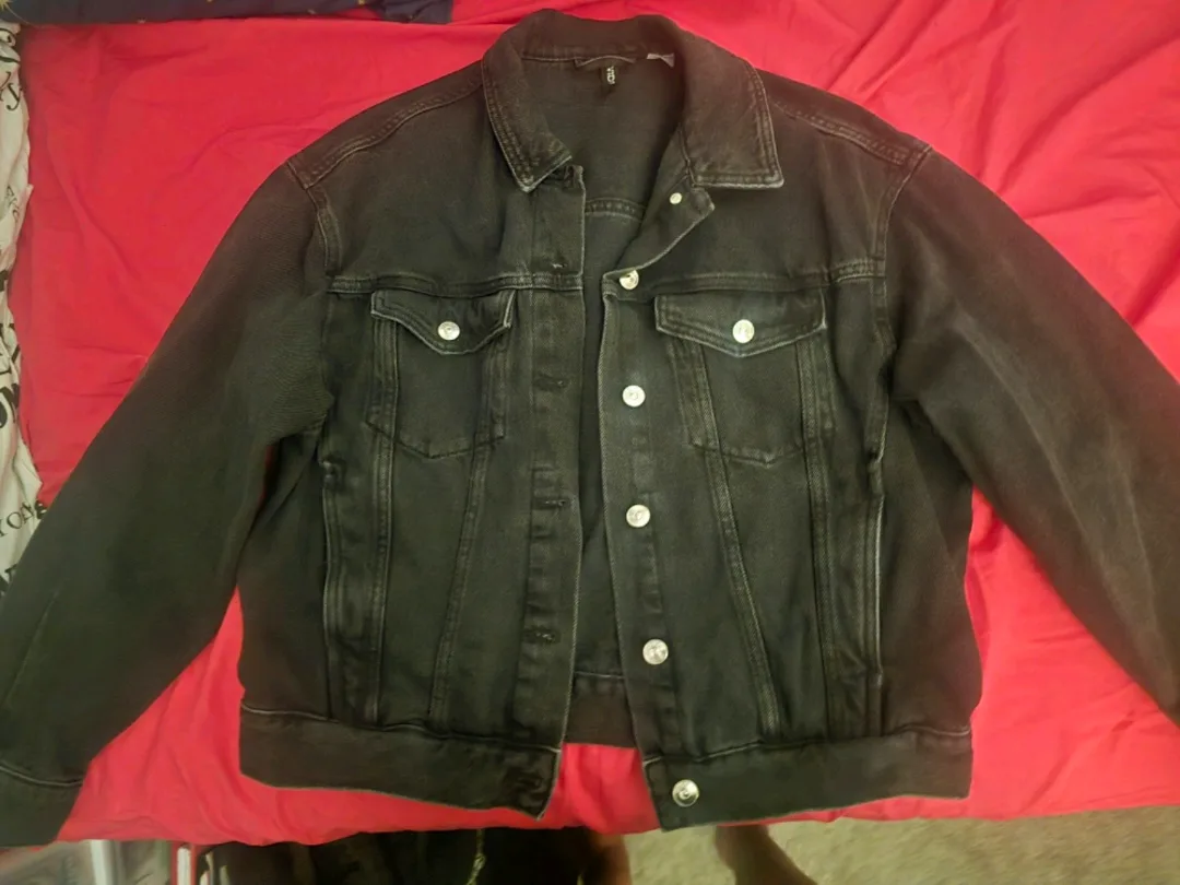 H&M Black Denim Jacket - Size XS thumbnail