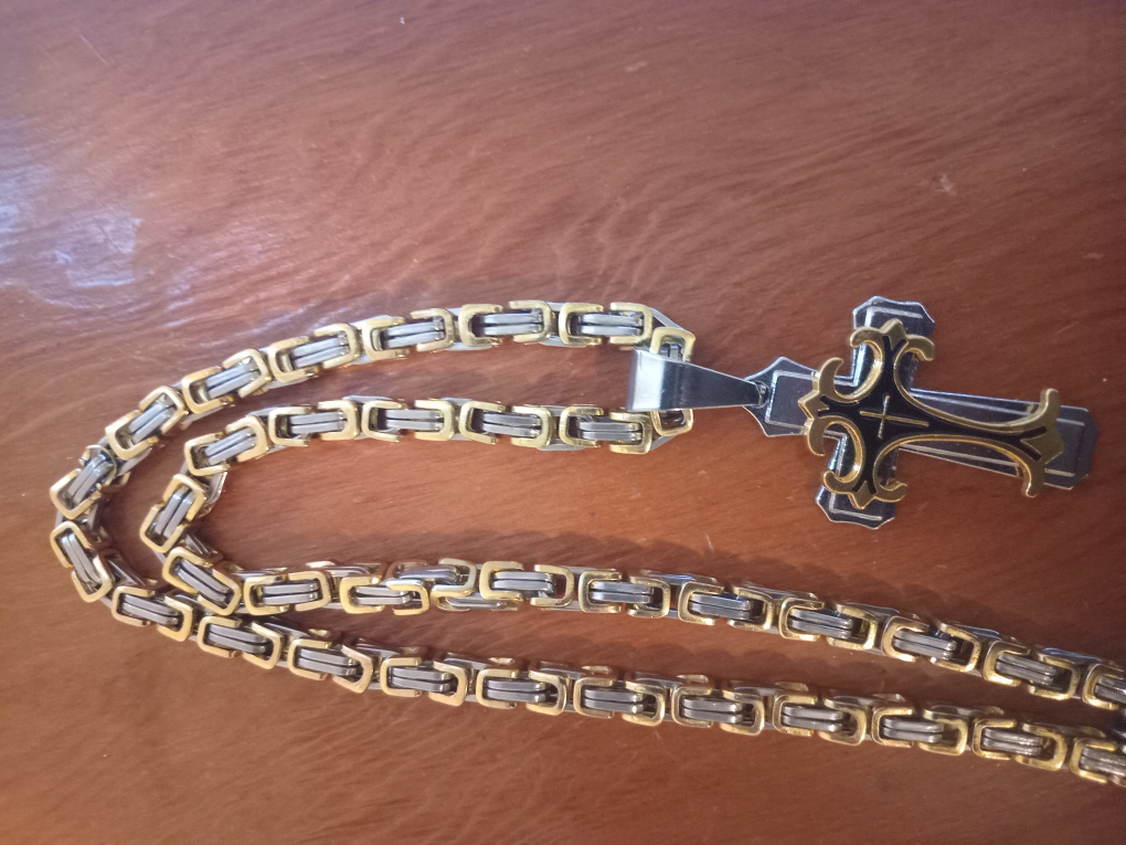 Cross Pendant Necklace Silver & Gold - photo 2