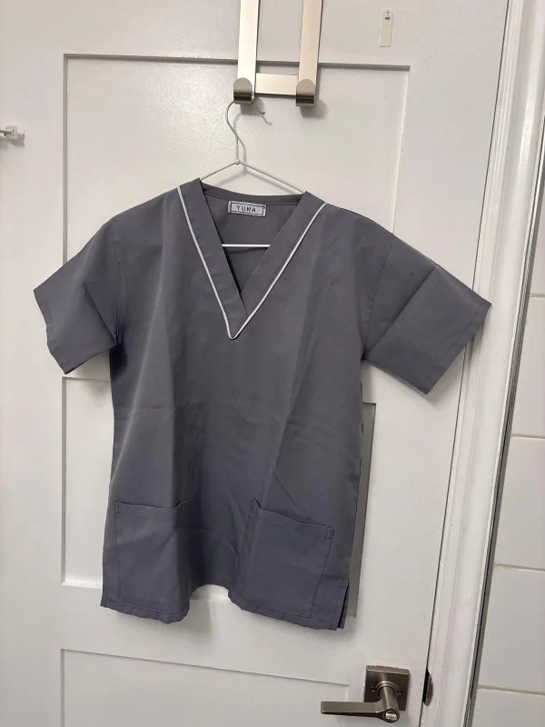 Yuna Grey Scrub Top thumbnail