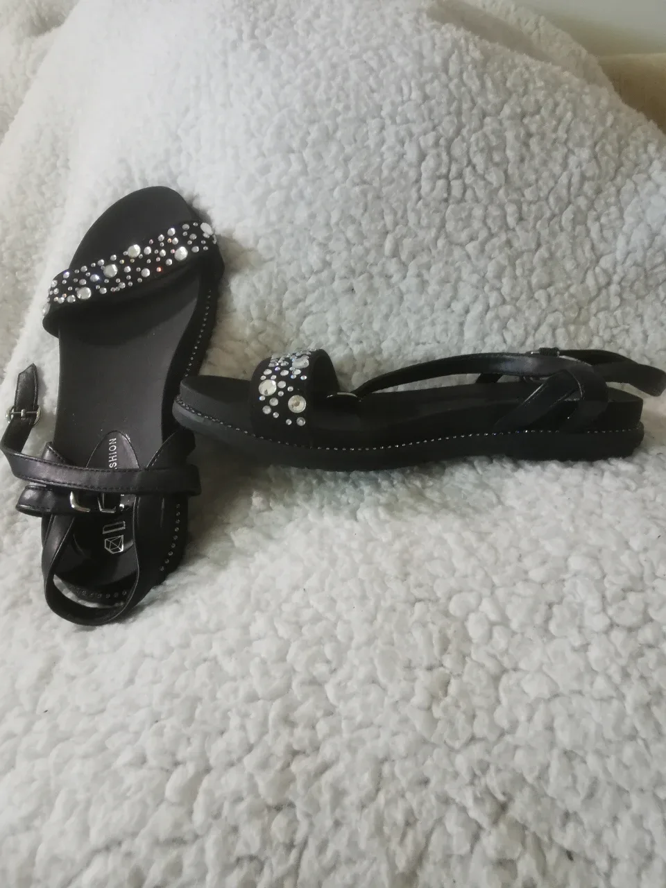 Dusto Black Embellished Sandals - Size 36 image indicator(3)