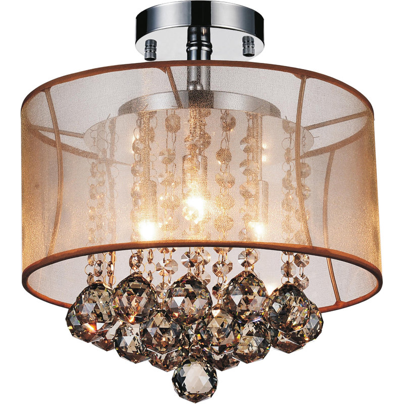 Crystal Chandelier Ceiling Light, 13" Height