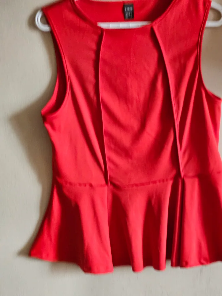Shein Red Peplum Top thumbnail