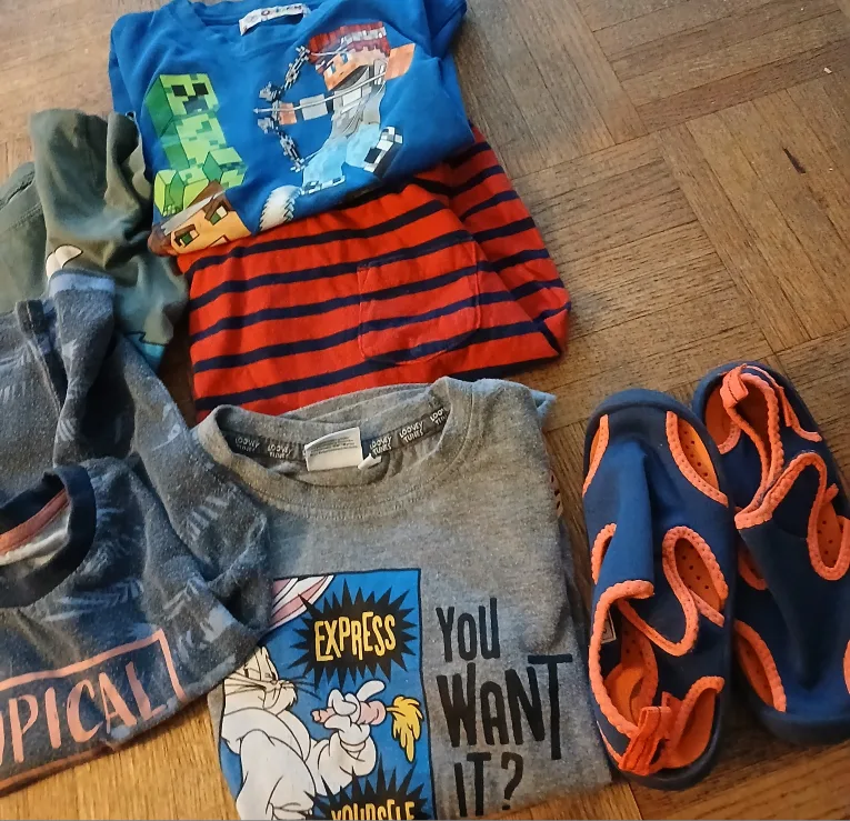 Kids Bundle: Shirts,  & Water Shoes thumbnail