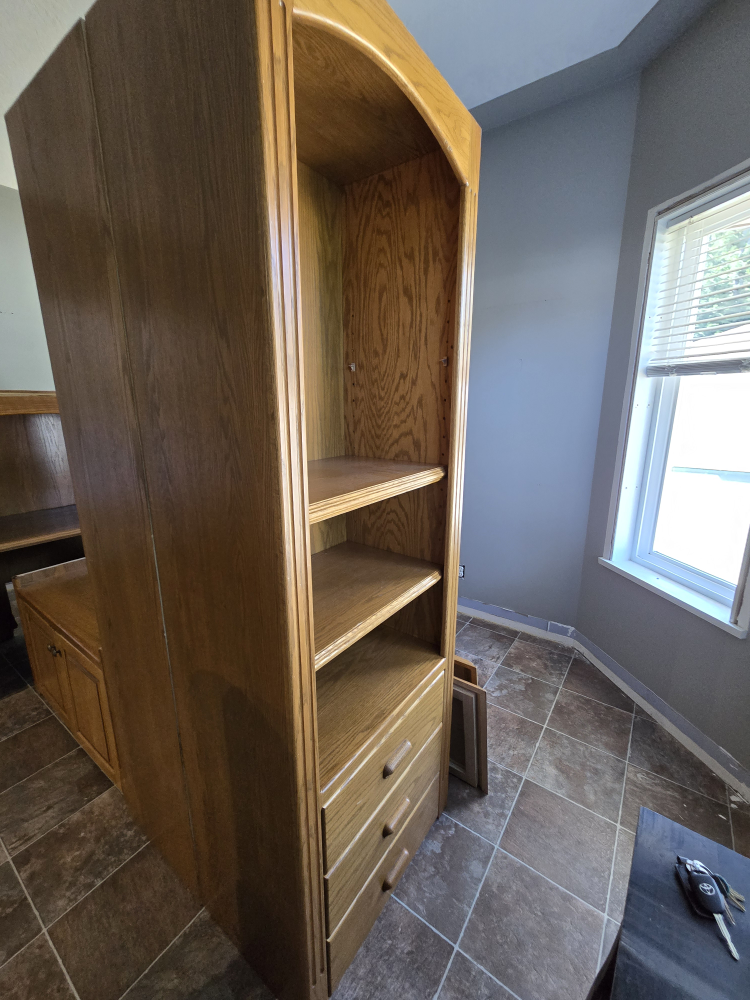 Solid Oak Bookcase with Drawers - photo 2