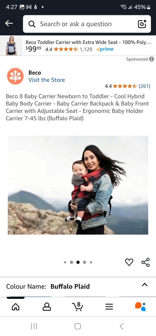 Beco Eight Baby Carrier - Buffalo Plaid - photo 3