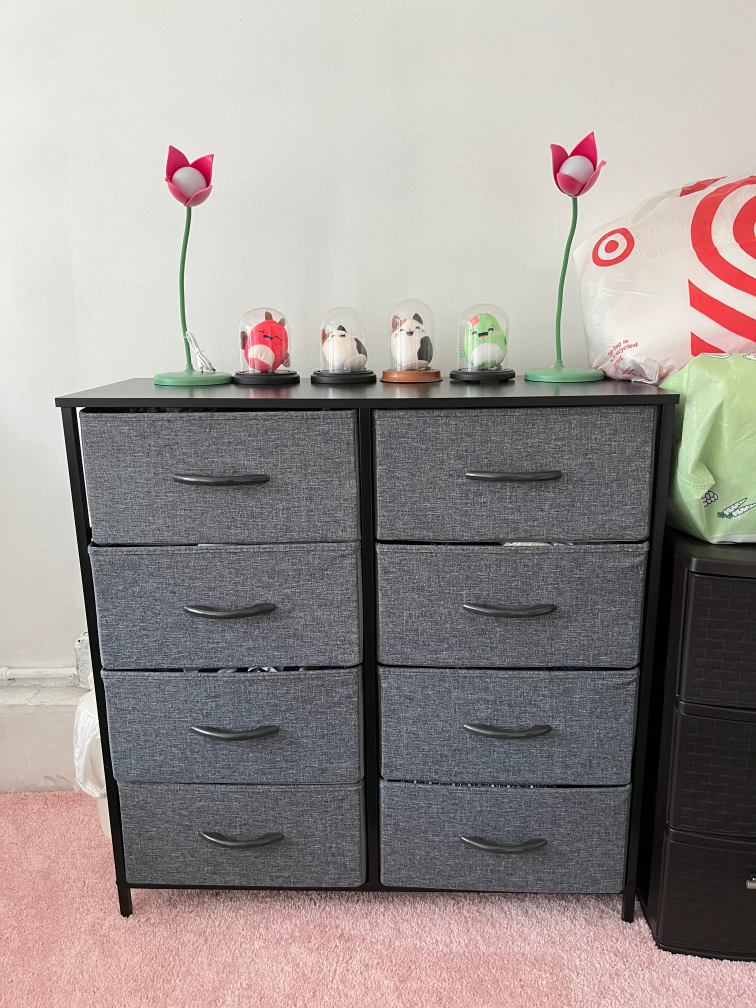 Fabric Dresser Storage Tower - Gray