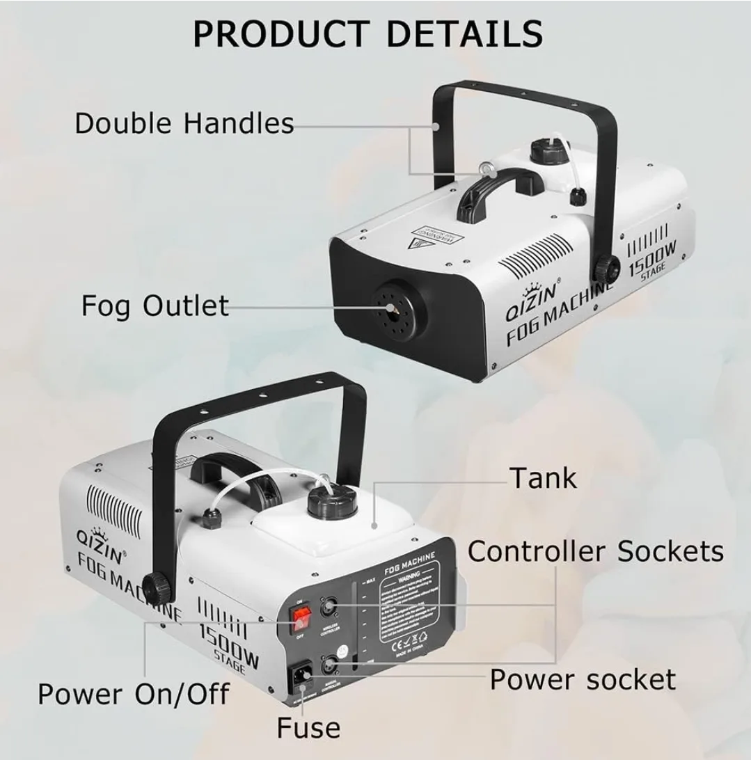 1500W Smoke Fog Machine – Commercial Grade | DJ, Parties image indicator(10)