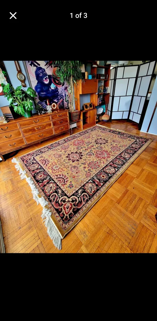 Large Kashan New Zealand Wool Persian Thick Pile Rug thumbnail