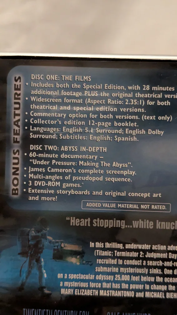 The Abyss Special Edition DVD 2 disc set 2000 🇨🇦 image indicator(3)