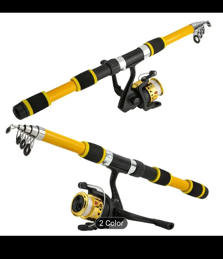 Fishing Rod Glass Fiber w Reel with Lures Combo w Carrying Bag image indicator(8)