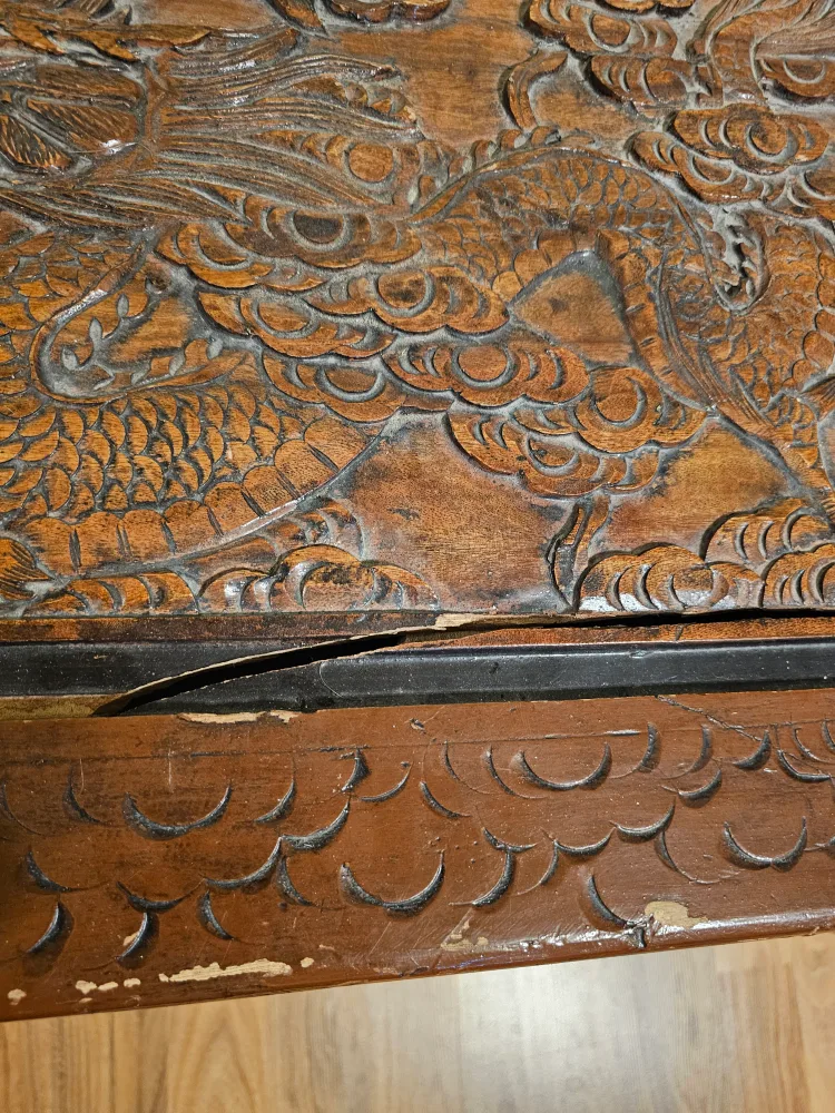 Antique Carved Wood Chest image indicator(4)