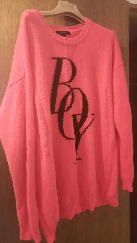Forever 21 Bright Coral Sweater - Size L thumbnail