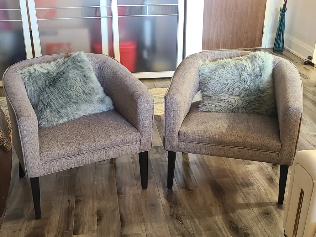 🇨🇦 Set of 2 Structube Grey Accent chairs image indicator(7)