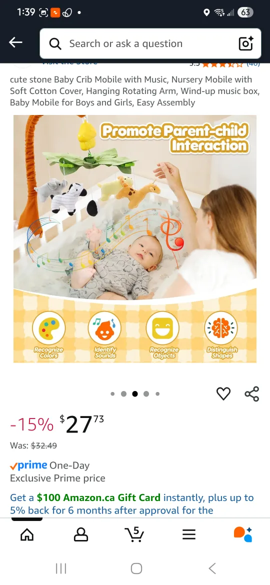 Cute Baby Crib Mobile with Music thumbnail