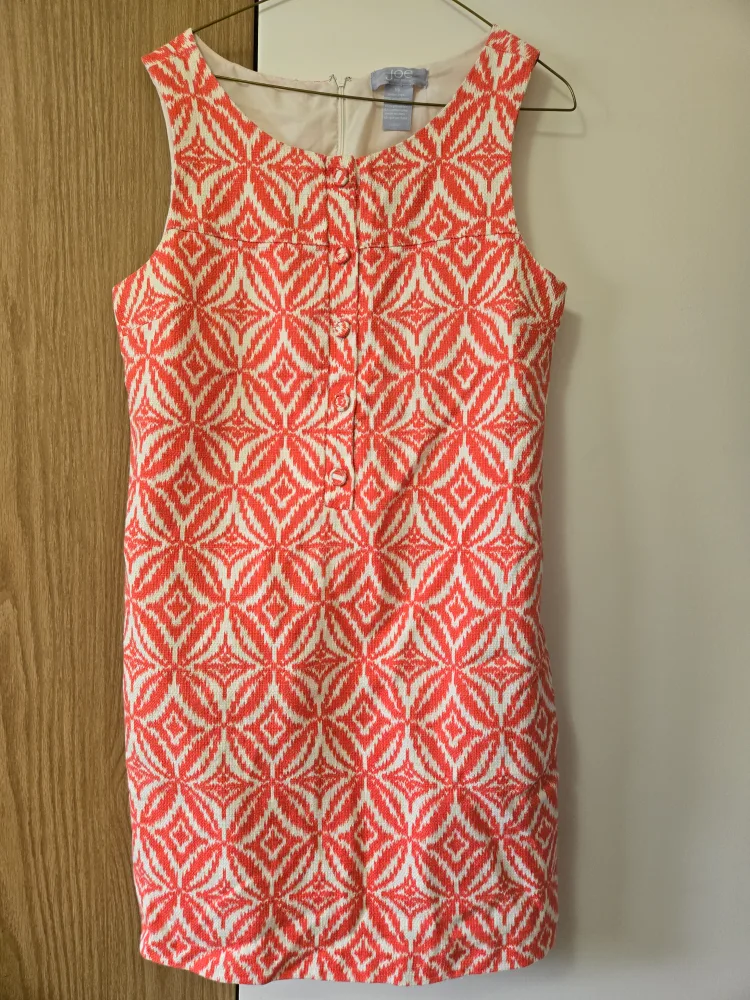 Joe Fresh Coral & White Dress Size L thumbnail