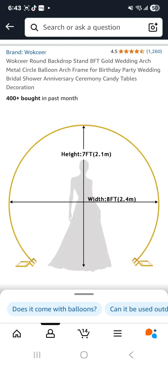 brand new in box 8FT Gold Round Backdrop Stand image indicator(2)