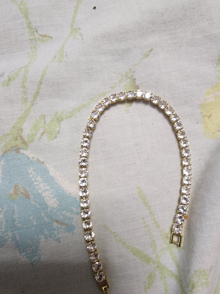 Gold Tennis Bracelet with Cubic Zirconia
