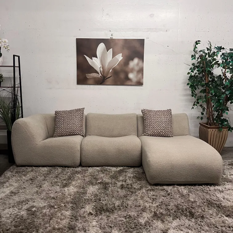 King living boucle modular sofa. Reversible sofa couch. Delivery thumbnail