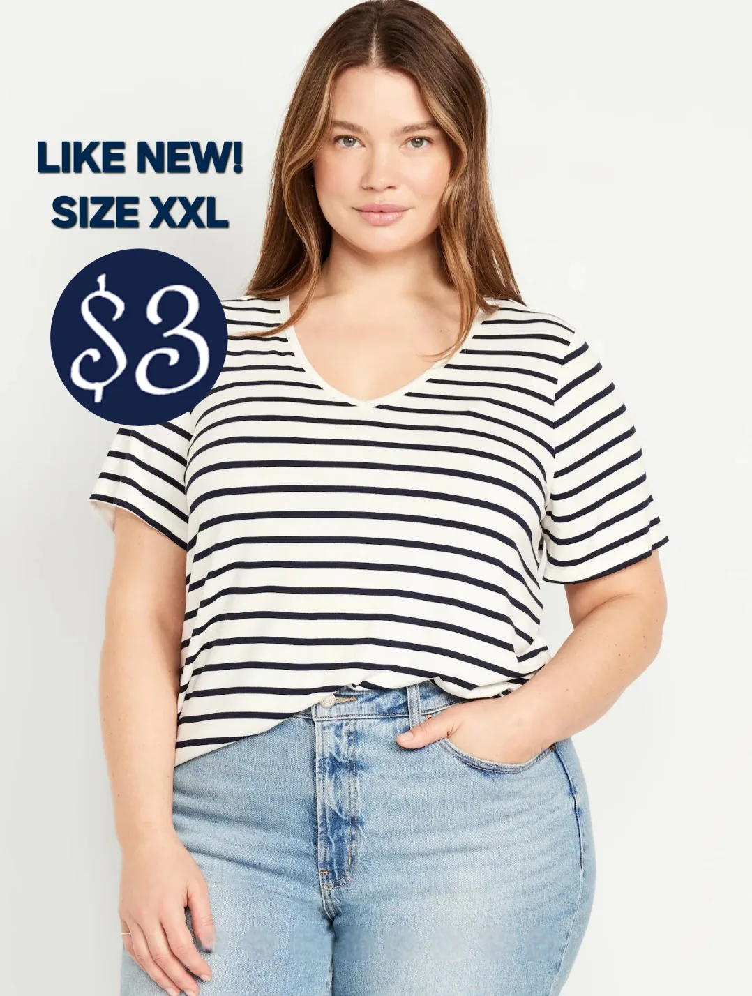 Striped Luxe T-shirt  - LIKE NEW! thumbnail