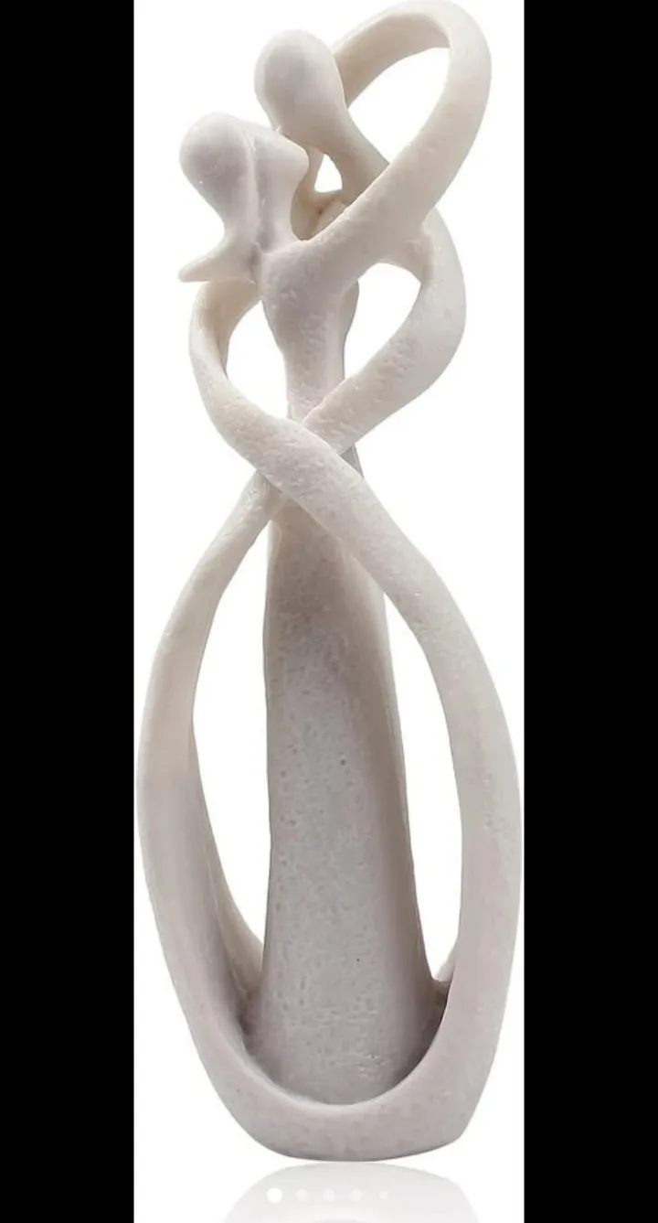 Abstract Couple Sculpture – Resin Sandstone Figurine thumbnail