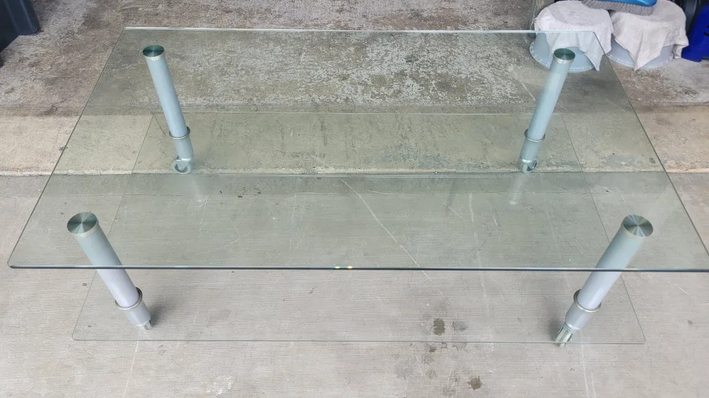 Sturdy Rectangle Glass Coffee Table with Castors thumbnail