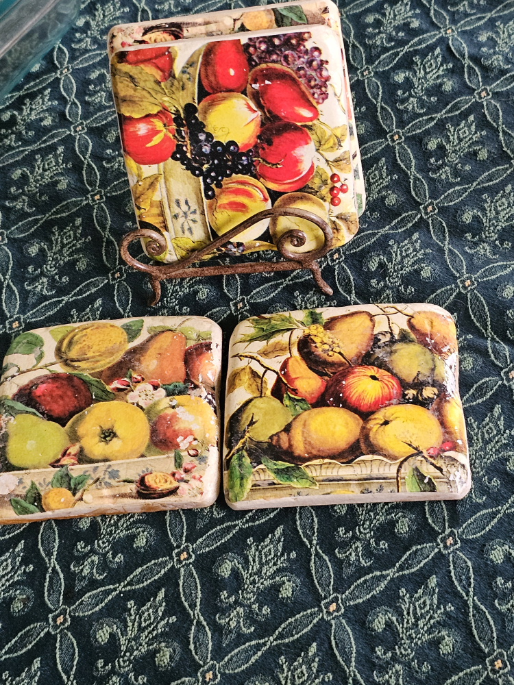 Fruit Design Coasters with Holder
