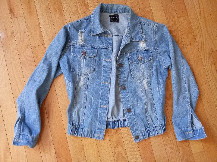 Mymomhello Distressed Denim Jacket S/M thumbnail