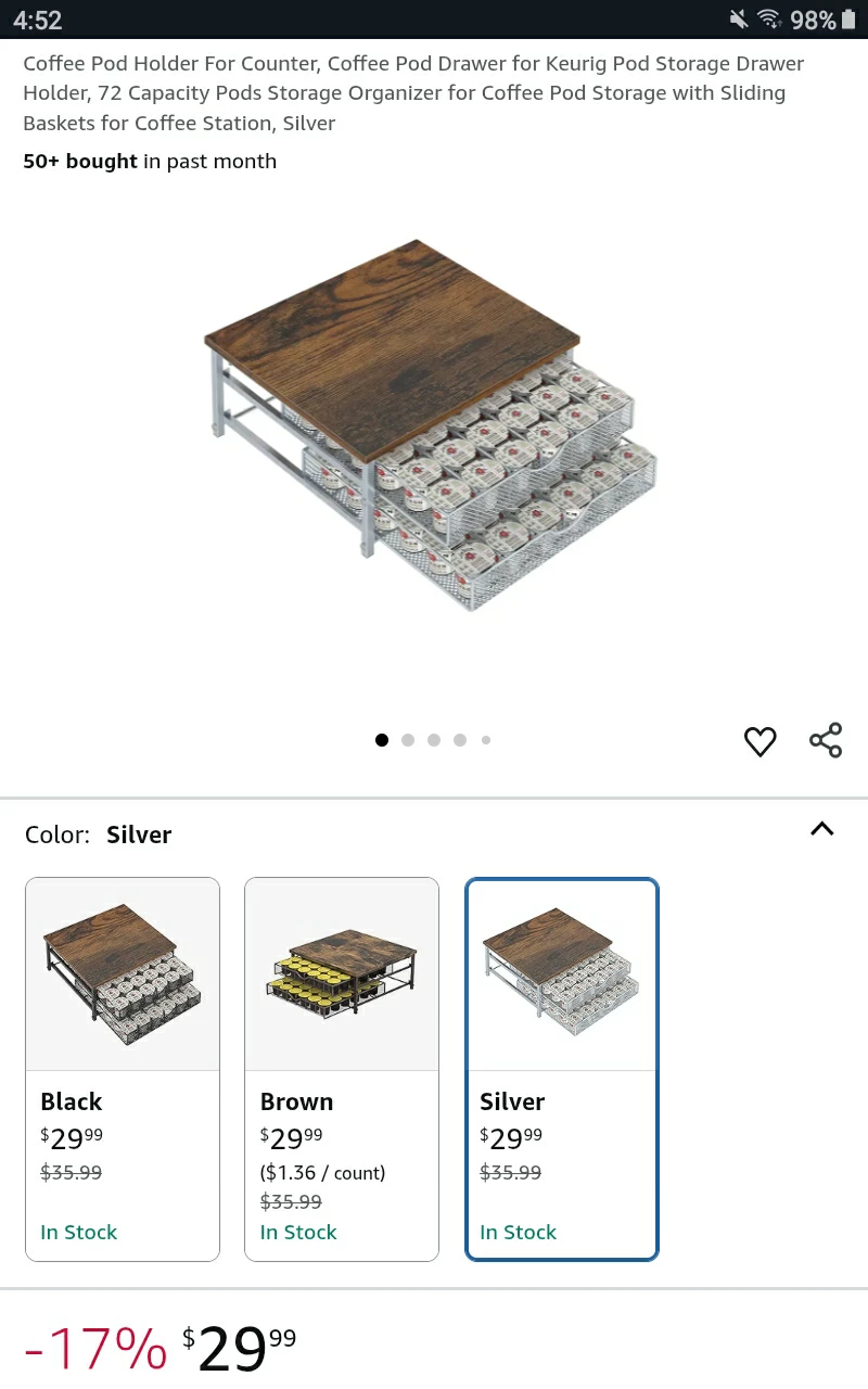 ☕ ➡️ 72 Pod - Keurig Coffee Pod Organizer 🚨 Retails $36+Tx - photo 4