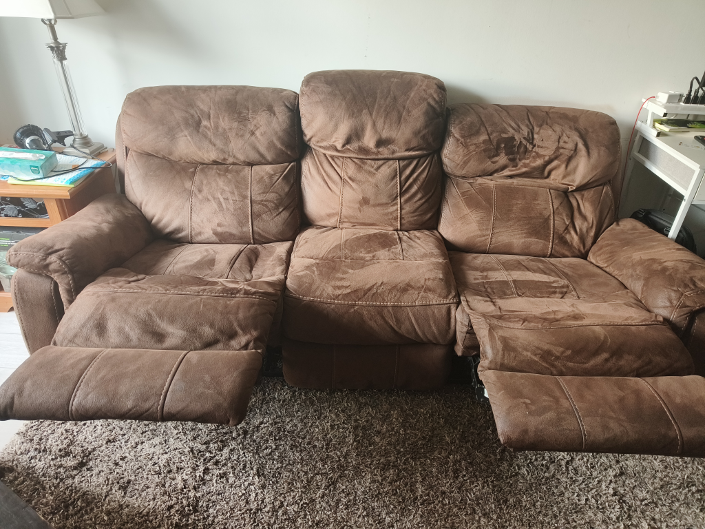 Brown Reclining Sofa
