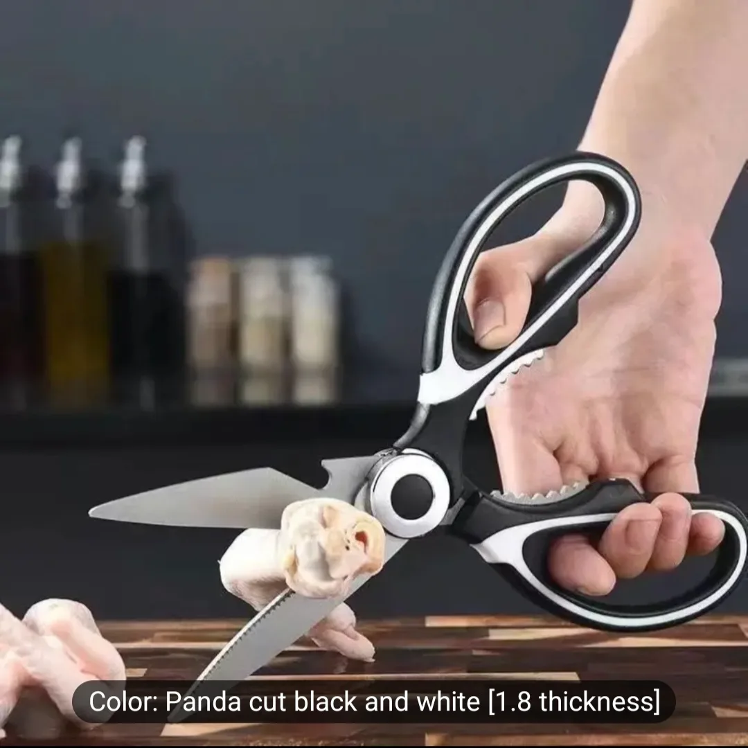 Panda Cut Black & White Kitchen Scissors thumbnail