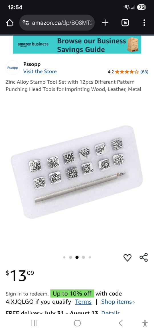 Zinc Alloy Stamp Tool Set - 12pcs for leather  metal - photo 4