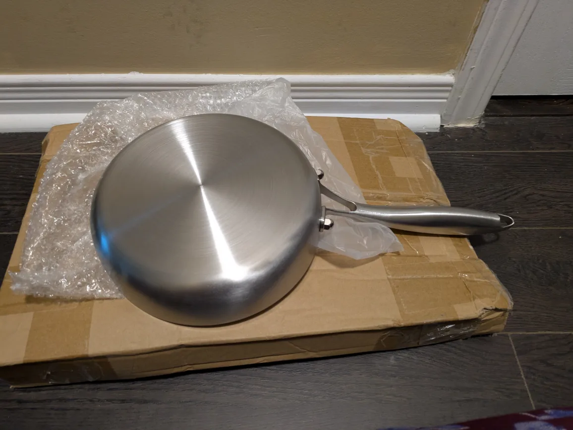 brand new 8inch triply stainless steel heavy weight pan image indicator(4)