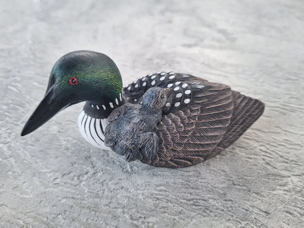 Loon & Chick Figurine by JB Garton thumbnail